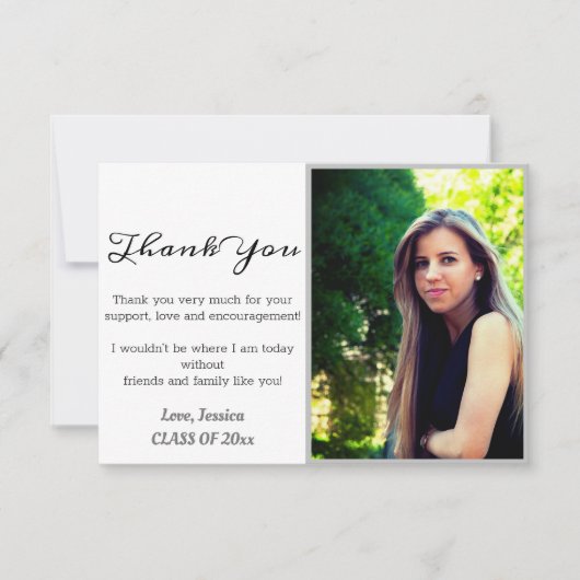 Moderner Abschluss Danke Grand Foto Card (Vorderseite)