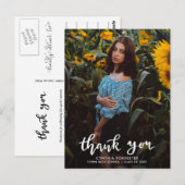 Moderner Abschluss Danke, Script Foto Postkarte (Vorne/Hinten)