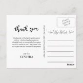 Moderner Abschluss Danke, Script Foto Postkarte (Rückseite)