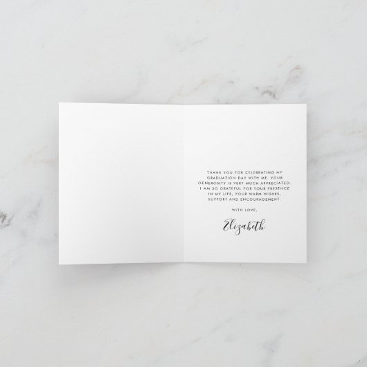Moderner Abschluss Dankeschön Karte (Innenseite)