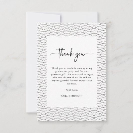 Moderner Abschluss Dankeschön Karte (Rückseite)