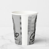 Moderner Abschluss Dashed Grad Black Foto Pappbecher (Rechts)