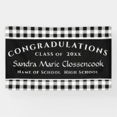 Moderner Abschluss der Schule Schwarz-weiß Buffalo Banner (Horizontal)