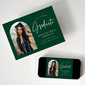 Moderner Abschluss des grünen Fotos Ankündigung