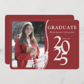 Moderner Abschluss des RotGrad Fotos 2025 Einladung (Vorne/Hinten)