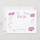 Moderner Abschluss Doodle Lila Danke Mitteilungskarte (Vorderseite)