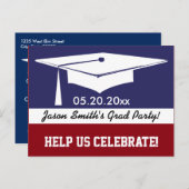 Moderner Abschluss einladen Einladungspostkarte (Vorne/Hinten)