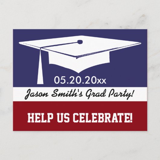 Moderner Abschluss einladen Einladungspostkarte (Vorderseite)