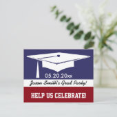 Moderner Abschluss einladen Einladungspostkarte (Stehend Vorderseite)