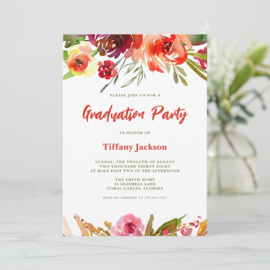 Moderner Abschluss Einladung (Stehend Vorderseite)