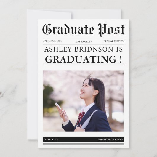 Moderner Abschluss Einladung (Vorderseite)