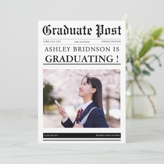 Moderner Abschluss Einladung (Stehend Vorderseite)