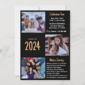 Moderner Abschluss Einladung mit Gedächtnisbildern (Rückseite)