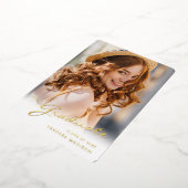 Moderner Abschluss | Elegante Script Trendy Foto C Folieneinladung (Gedreht)