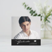 Moderner Abschluss | Elegantes Script Trendy 1 Fot Ankündigung (Stehend Vorderseite)