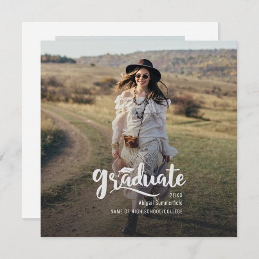 Moderner Abschluss Foto 2025 Grad Ankündigung (Vorne/Hinten)