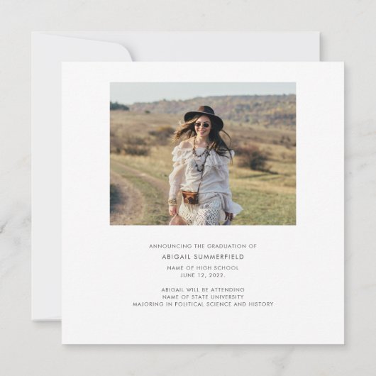 Moderner Abschluss Foto 2025 Grad Ankündigung (Rückseite)