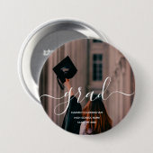 Moderner Abschluss-Foto-Button mit Schreibschrift Button (Vorne & Hinten)