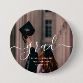Moderner Abschluss-Foto-Button mit Schreibschrift Button (Vorderseite)