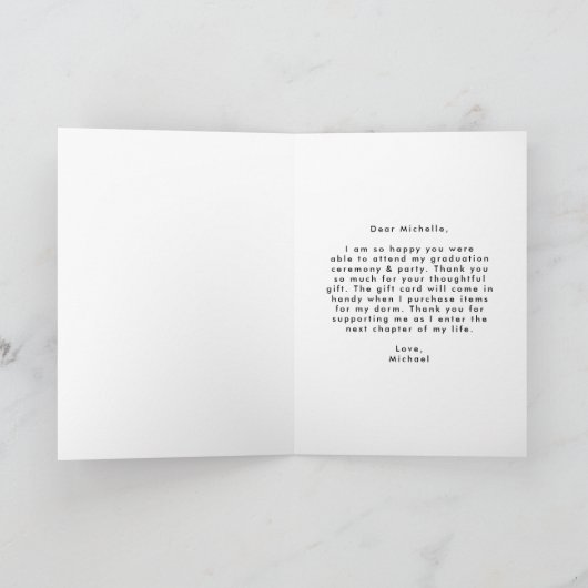 Moderner Abschluss für Arkadenblöcke in Schwarz un Dankeskarte (Innenseite)