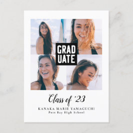 Moderner Abschluss für Blockfotografie Ankündigungspostkarte