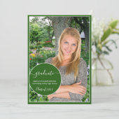 Moderner Abschluss für das Foto in Grün und Weiß Ankündigung (Stehend Vorderseite)