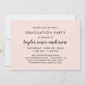 Moderner Abschluss für das White Script-Graduate-F Einladung (Rückseite)