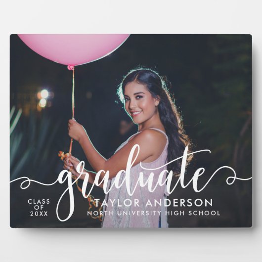 Moderner Abschluss für das White Script-Graduate-F Fotoplatte (Vorderseite)