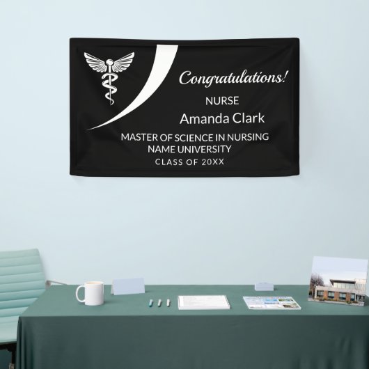 Moderner Abschluss für die Pflege von White & Blac Banner (Messeveranstaltung)