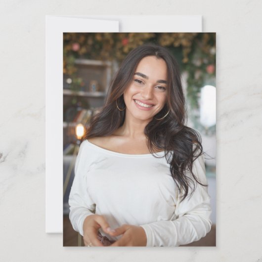 Moderner Abschluss für einfache Aquarellbilder Einladung (Rückseite)