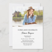 Moderner Abschluss für einfache FotoCollage Einladung (Rückseite)