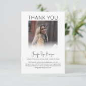 Moderner Abschluss für einfaches Foto Dankeskarte (Stehend Vorderseite)
