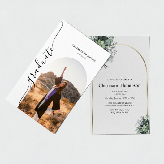 Moderner Abschluss für einfaches Foto Einladung