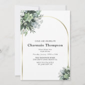 Moderner Abschluss für einfaches Foto Einladung (Rückseite)