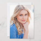 Moderner Abschluss für einfaches grünes Foto Save The Date (Rückseite)