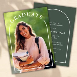 Moderner Abschluss für einfaches Skript-Foto Einladung