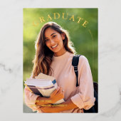 Moderner Abschluss für einfaches Skript-Foto Folieneinladung (Vorderseite)