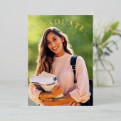 Moderner Abschluss für einfaches Skript-Foto Folieneinladung (Stehend vorne)