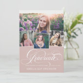 Moderner Abschluss für Elegante Kalligrafie Einlad Einladung (Stehend Vorderseite)