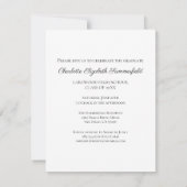 Moderner Abschluss für elegantes Script-Foto Einladung (Rückseite)