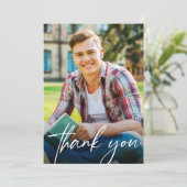 Moderner Abschluss für Foto-Male Dankeskarte (Stehend Vorderseite)
