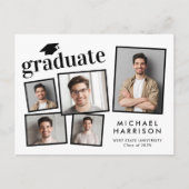 Moderner Abschluss für FotoCollage Ankündigungspostkarte (Vorderseite)