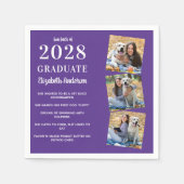 Moderner Abschluss für Fotocollage Graduate Fun Fa Serviette (Vorderseite)