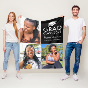 Moderner Abschluss für FotoCollage Keepake Graduat Fleecedecke