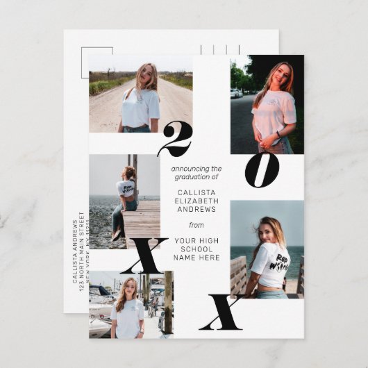 Moderner Abschluss für Fotosammlungen Ankündigungspostkarte (Vorne/Hinten)