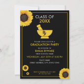 Moderner Abschluss für Gelbblütenblüte Einladung (Vorderseite)