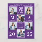 Moderner Abschluss für Graduate Custom 6 FotoColla Einladungspostkarte (Vorderseite)