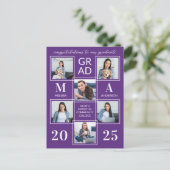 Moderner Abschluss für Graduate Custom 6 FotoColla Einladungspostkarte (Stehend Vorderseite)