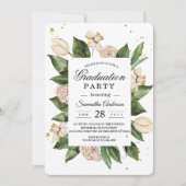 Moderner Abschluss für Grün und Blüten Einladung (Vorderseite)