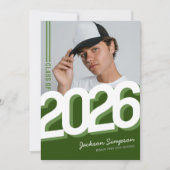 Moderner Abschluss für grüne Typografie Einladung (Vorderseite)